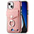 Custodia Silicone Morbida In Pelle Cover SD16 per Apple iPhone 14 Plus Rosa