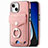 Custodia Silicone Morbida In Pelle Cover SD16 per Apple iPhone 14 Rosa