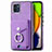 Custodia Silicone Morbida In Pelle Cover SD2 per Samsung Galaxy A03 Viola