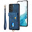 Custodia Silicone Morbida In Pelle Cover SD2 per Samsung Galaxy S23 5G Blu