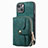 Custodia Silicone Morbida In Pelle Cover SD3 per Apple iPhone 15 Plus Verde