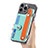 Custodia Silicone Morbida In Pelle Cover SD3 per Apple iPhone 15 Pro Ciano