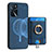 Custodia Silicone Morbida In Pelle Cover SD3 per Oppo A54s Blu