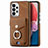 Custodia Silicone Morbida In Pelle Cover SD3 per Samsung Galaxy A13 4G Marrone