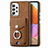 Custodia Silicone Morbida In Pelle Cover SD3 per Samsung Galaxy A32 4G Marrone
