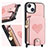 Custodia Silicone Morbida In Pelle Cover SD4 per Apple iPhone 15 Rosa
