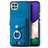Custodia Silicone Morbida In Pelle Cover SD4 per Samsung Galaxy A22 5G Blu