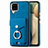 Custodia Silicone Morbida In Pelle Cover SD4 per Samsung Galaxy M12 Blu