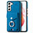 Custodia Silicone Morbida In Pelle Cover SD4 per Samsung Galaxy S21 FE 5G Blu