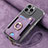 Custodia Silicone Morbida In Pelle Cover SD5 per Apple iPhone 15 Pro Viola