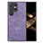 Custodia Silicone Morbida In Pelle Cover SD5 per Samsung Galaxy S24 Ultra 5G Lavanda