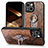 Custodia Silicone Morbida In Pelle Cover SD6 per Apple iPhone 13 Marrone