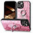 Custodia Silicone Morbida In Pelle Cover SD6 per Apple iPhone 13 Rosa Caldo