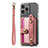 Custodia Silicone Morbida In Pelle Cover SD6 per Apple iPhone 15 Pro Rosa