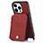 Custodia Silicone Morbida In Pelle Cover SD7 per Apple iPhone 13 Pro Rosso