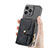 Custodia Silicone Morbida In Pelle Cover SD8 per Apple iPhone 15 Pro Nero