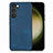 Custodia Silicone Morbida In Pelle Cover SD8 per Samsung Galaxy S23 Plus 5G Blu