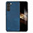 Custodia Silicone Morbida In Pelle Cover SD8 per Samsung Galaxy S24 5G Blu