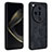 Custodia Silicone Morbida In Pelle Cover YZ1 per Oppo Find X7 5G Nero