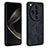 Custodia Silicone Morbida In Pelle Cover YZ1 per Oppo Find X7 Ultra 5G Nero