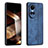 Custodia Silicone Morbida In Pelle Cover YZ1 per Oppo Reno10 Pro 5G Blu