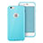 Custodia Silicone Morbida Lucido con Foro per Apple iPhone 6 Cielo Blu