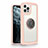 Custodia Silicone Specchio Laterale Cover con Magnetico Anello Supporto N01 per Apple iPhone 12 Pro Max Rosa