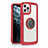 Custodia Silicone Specchio Laterale Cover con Magnetico Anello Supporto N01 per Apple iPhone 12 Pro Max Rosso