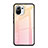 Custodia Silicone Specchio Laterale Sfumato Arcobaleno Cover H01 per Xiaomi Mi 11 Lite 4G Rosa