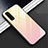 Custodia Silicone Specchio Laterale Sfumato Arcobaleno Cover H02 per Oppo Find X2