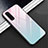 Custodia Silicone Specchio Laterale Sfumato Arcobaleno Cover H02 per Oppo Find X2 Rosa
