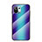 Custodia Silicone Specchio Laterale Sfumato Arcobaleno Cover H03 per Xiaomi Mi 11 Lite 5G Blu