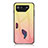 Custodia Silicone Specchio Laterale Sfumato Arcobaleno Cover LS1 per Asus ROG Phone 7 Giallo