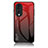 Custodia Silicone Specchio Laterale Sfumato Arcobaleno Cover LS1 per Huawei Honor 70 5G Rosso