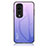 Custodia Silicone Specchio Laterale Sfumato Arcobaleno Cover LS1 per Huawei Honor 70 Pro 5G Lavanda