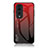 Custodia Silicone Specchio Laterale Sfumato Arcobaleno Cover LS1 per Huawei Honor 70 Pro+ Plus 5G Rosso