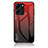 Custodia Silicone Specchio Laterale Sfumato Arcobaleno Cover LS1 per Huawei Honor 80 SE 5G Rosso