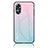 Custodia Silicone Specchio Laterale Sfumato Arcobaleno Cover LS1 per Oppo A17