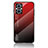 Custodia Silicone Specchio Laterale Sfumato Arcobaleno Cover LS1 per Oppo A96 5G Rosso