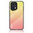 Custodia Silicone Specchio Laterale Sfumato Arcobaleno Cover LS1 per Oppo Find X5 Pro 5G Giallo