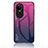 Custodia Silicone Specchio Laterale Sfumato Arcobaleno Cover LS1 per Oppo Reno10 Pro 5G Rosa Caldo