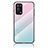 Custodia Silicone Specchio Laterale Sfumato Arcobaleno Cover LS1 per Oppo Reno6 Lite Ciano