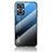 Custodia Silicone Specchio Laterale Sfumato Arcobaleno Cover LS1 per Oppo Reno8 Lite 5G Blu