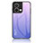 Custodia Silicone Specchio Laterale Sfumato Arcobaleno Cover LS1 per Oppo Reno9 5G Lavanda