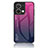 Custodia Silicone Specchio Laterale Sfumato Arcobaleno Cover LS1 per Oppo Reno9 5G Rosa Caldo