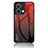 Custodia Silicone Specchio Laterale Sfumato Arcobaleno Cover LS1 per Oppo Reno9 Pro 5G Rosso