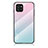 Custodia Silicone Specchio Laterale Sfumato Arcobaleno Cover LS1 per Samsung Galaxy A03 Ciano