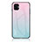 Custodia Silicone Specchio Laterale Sfumato Arcobaleno Cover LS1 per Samsung Galaxy A04 4G Ciano