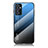 Custodia Silicone Specchio Laterale Sfumato Arcobaleno Cover LS1 per Samsung Galaxy A15 4G Blu