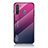 Custodia Silicone Specchio Laterale Sfumato Arcobaleno Cover LS1 per Samsung Galaxy A21 European Rosa Caldo